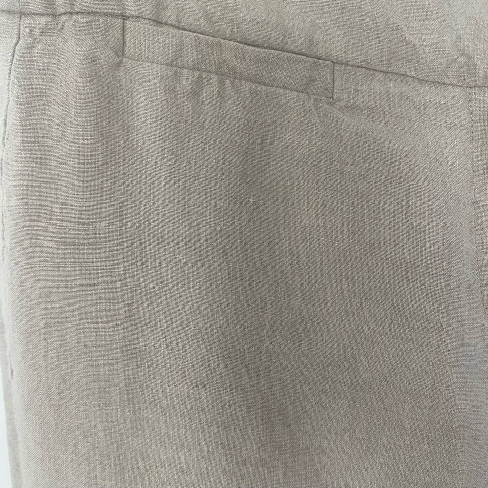 Eileen Fisher Linen Taupe Wide-Leg Pants, Size 6. - Picture 4 of 16